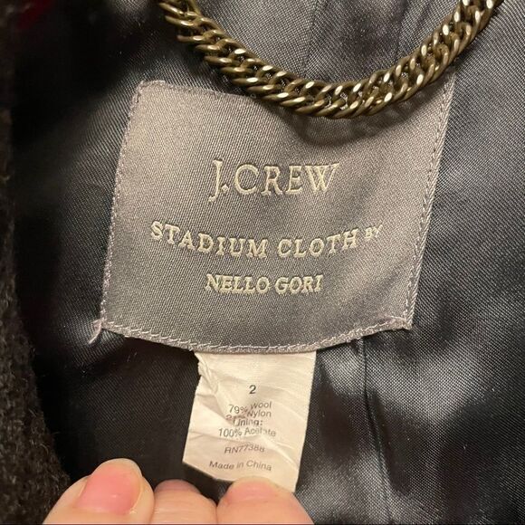 J. Crew Stadium Cloth Nello Gori Peacoat - Picture 6 of 6